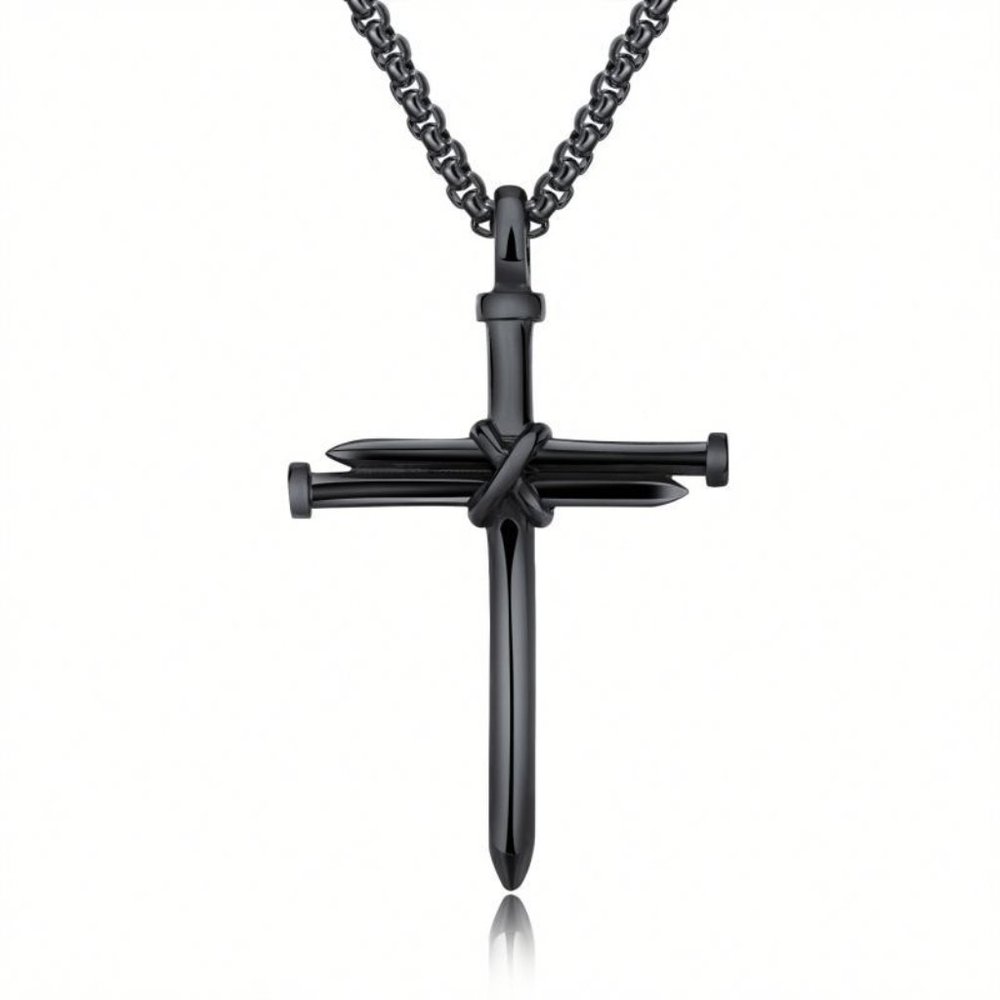 ⚡ Stainless Steel Cross Charm Pendant Necklace, N90201P105